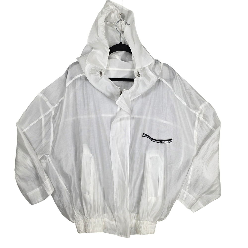 Studio Lldpy Alessandro Paccuci Sheer Runway Jacket Womens M White GOOD